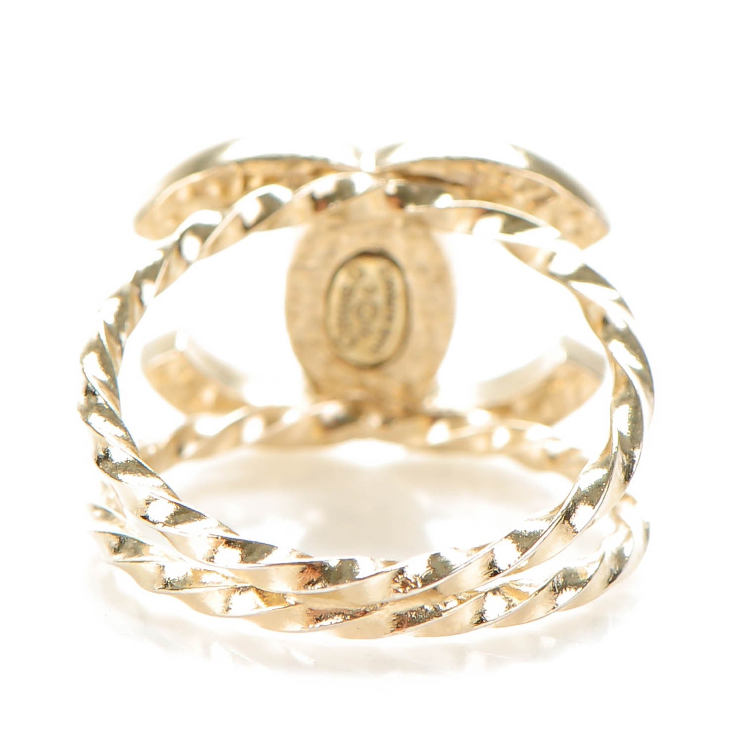 Chanel Enamel CC Ring 6.5 Red Gold 3 of 5