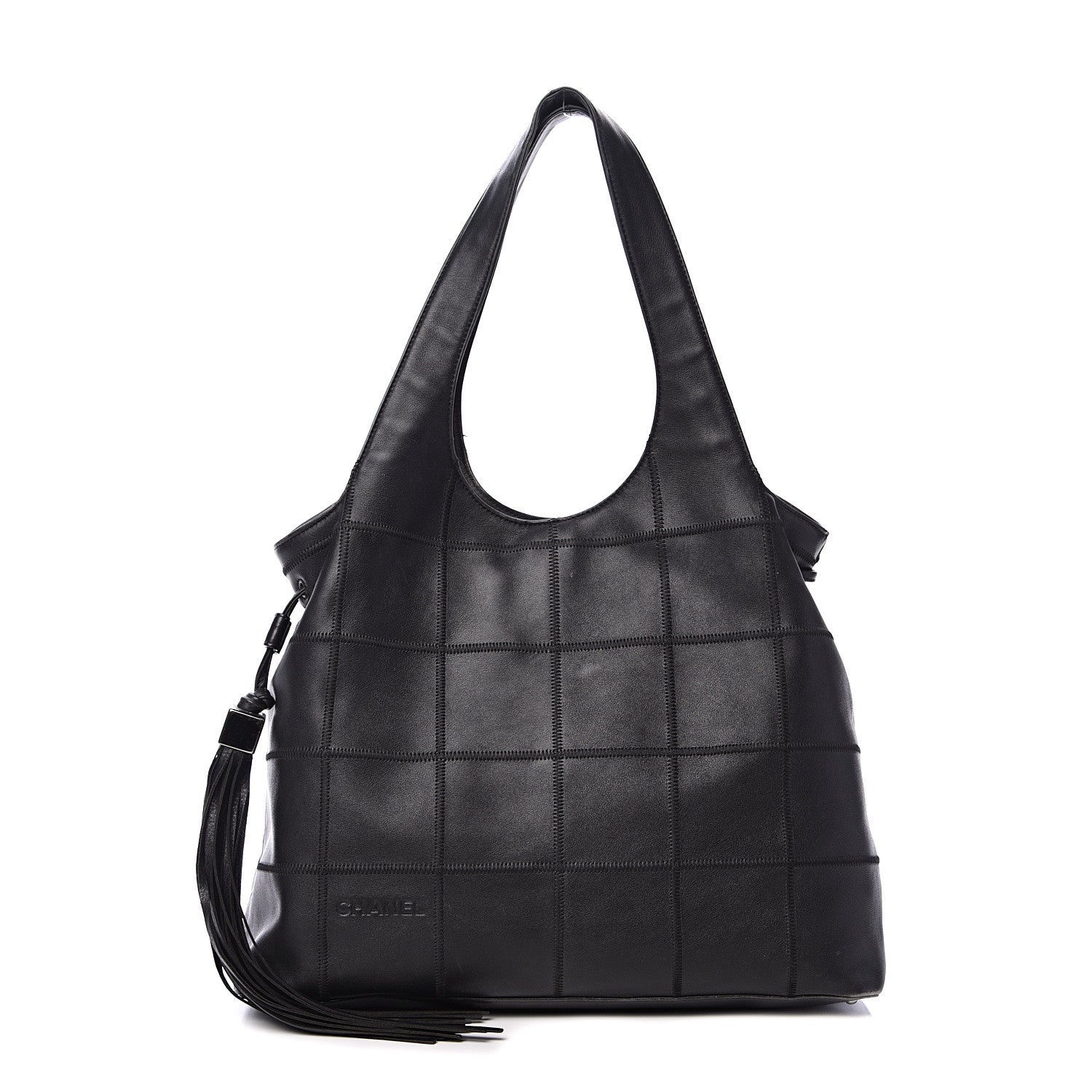 Chanel Calfskin Square Stitched Tassel Bag Black 1 of 14