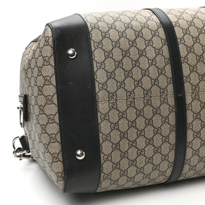 Gucci GG Supreme Monogram Selleria Calfskin Large Duffle Beige Ebony Black 8 of 10
