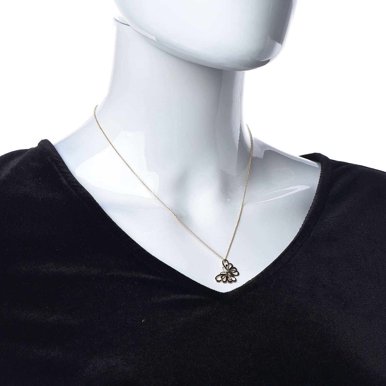 Tiffany 18K Rose Gold Butterfly Pendant Necklace 2 of 7