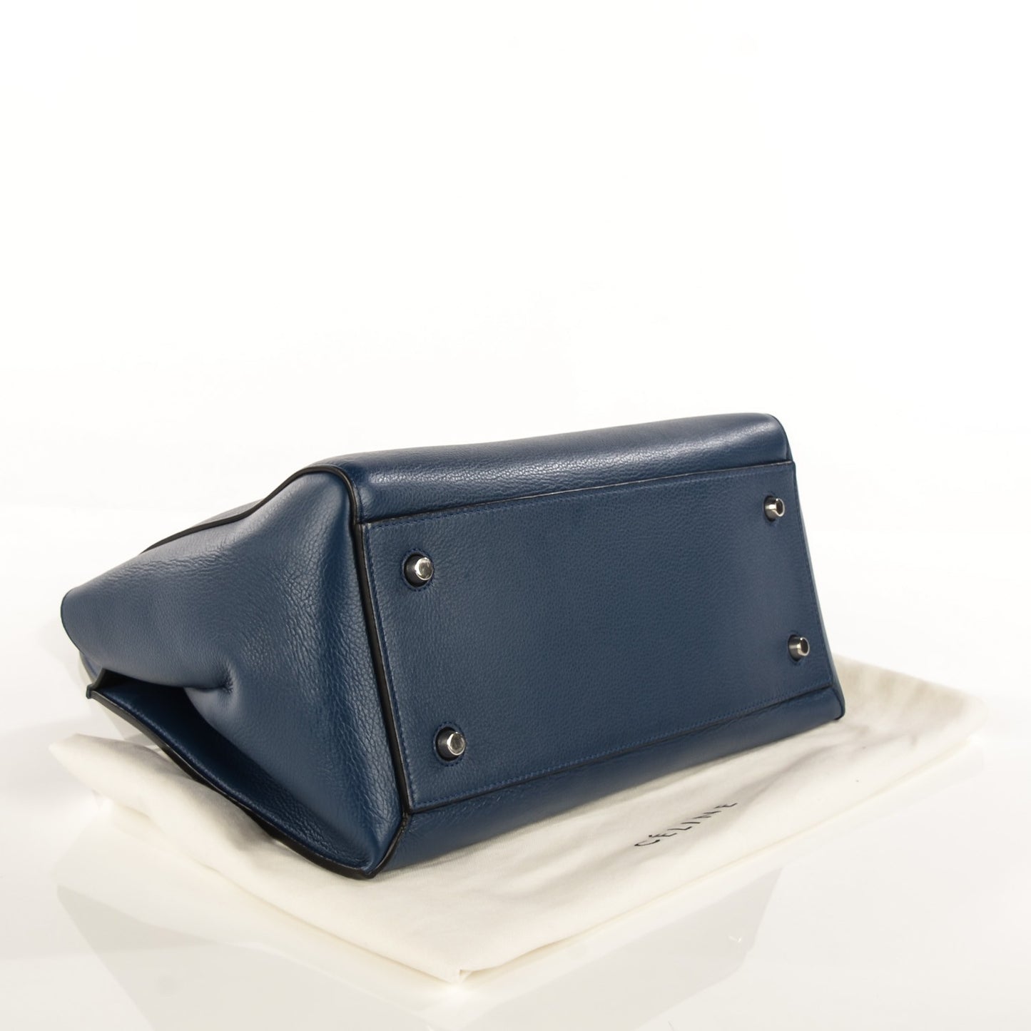 Supple Calfskin Medium Edge Shoulder Bag Ocean Blue