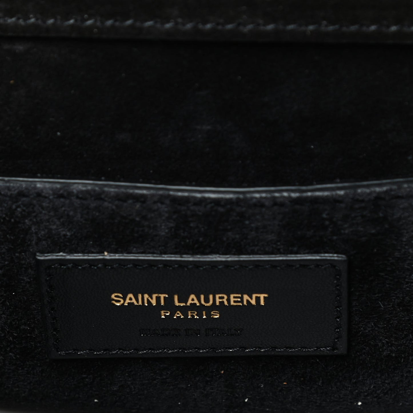 Suede Fringe Small Monogram Satchel Black
