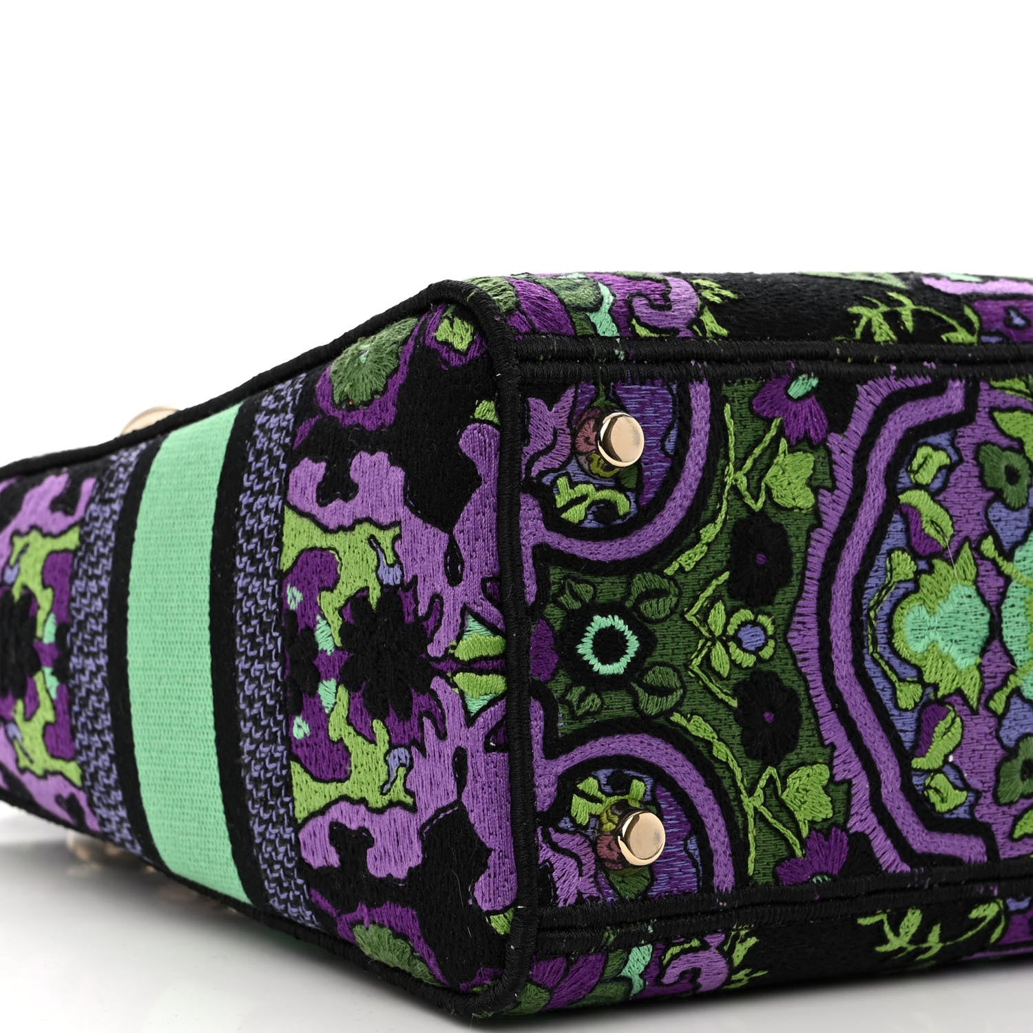 Christian Dior Canvas Embroidered Indian Purple Medium Lady D-Lite Multicolor 8 of 9
