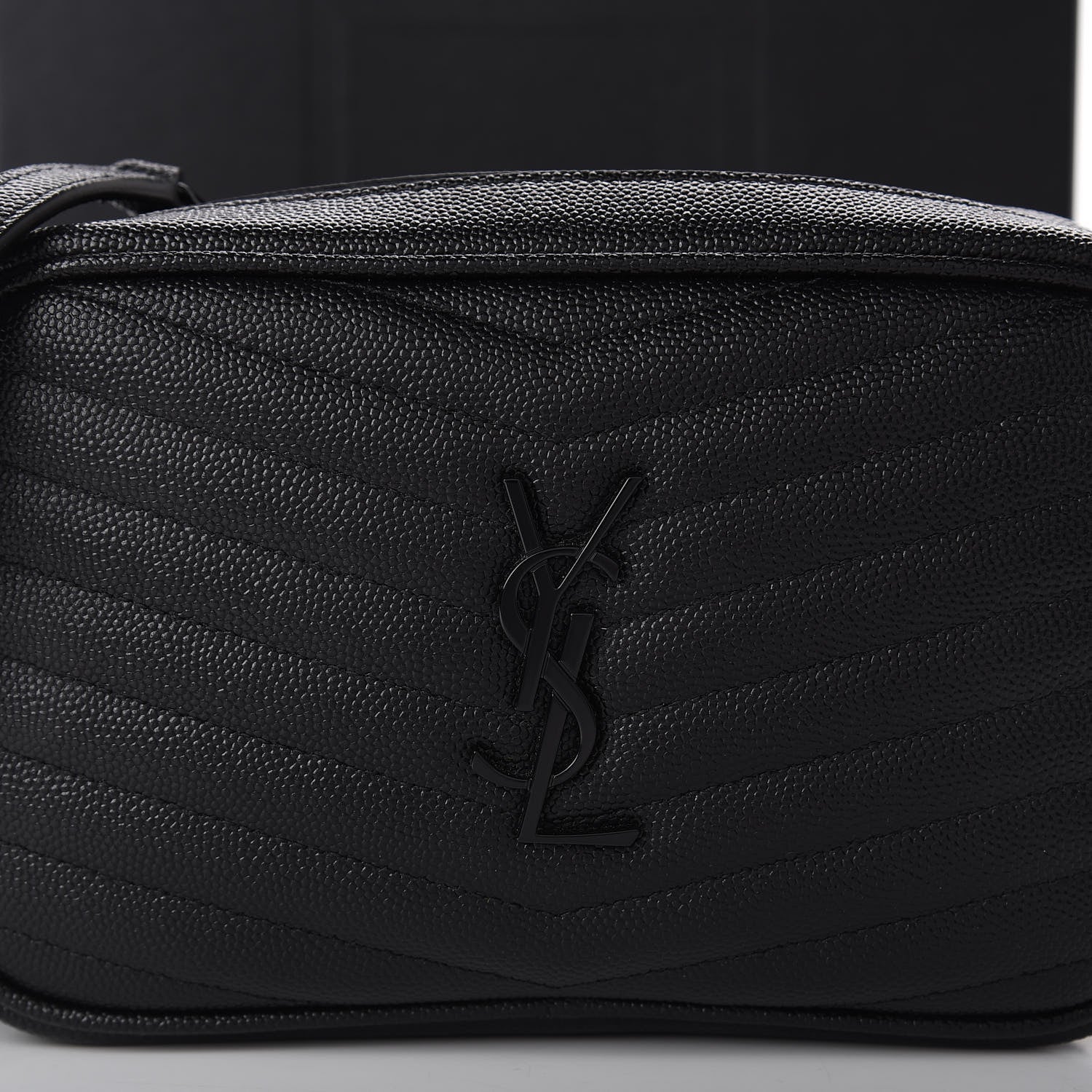 Saint Laurent Grain De Poudre Matelasse Monogram Mini Lou Camera Bag Black 10 of 12