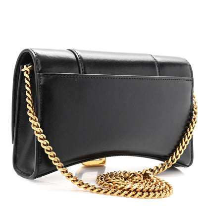 Balenciaga Shiny Box Calfskin Hourglass Chain Bag Black 3 of 10