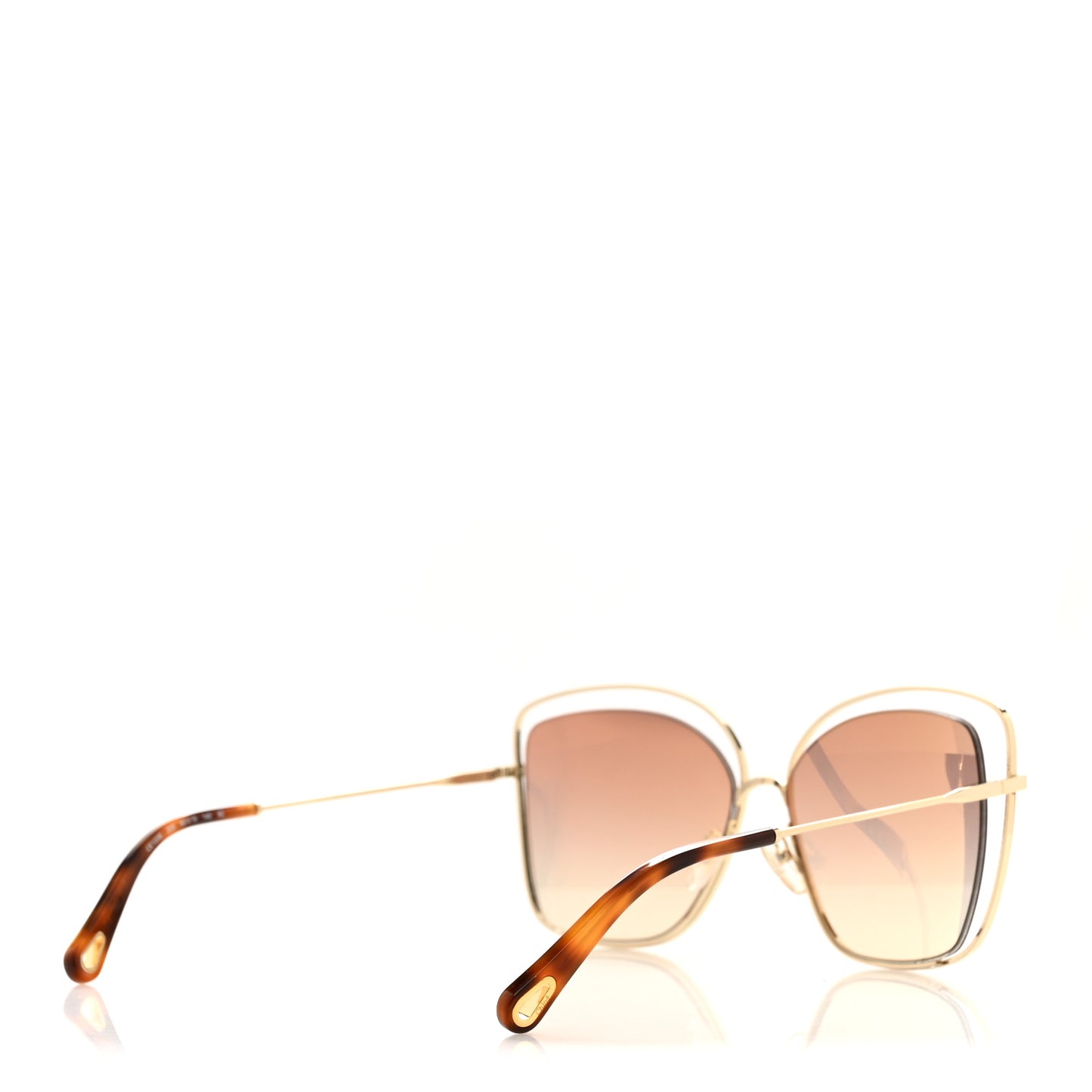 Poppy Cutout Square Sunglasses CE133S Gold Pink