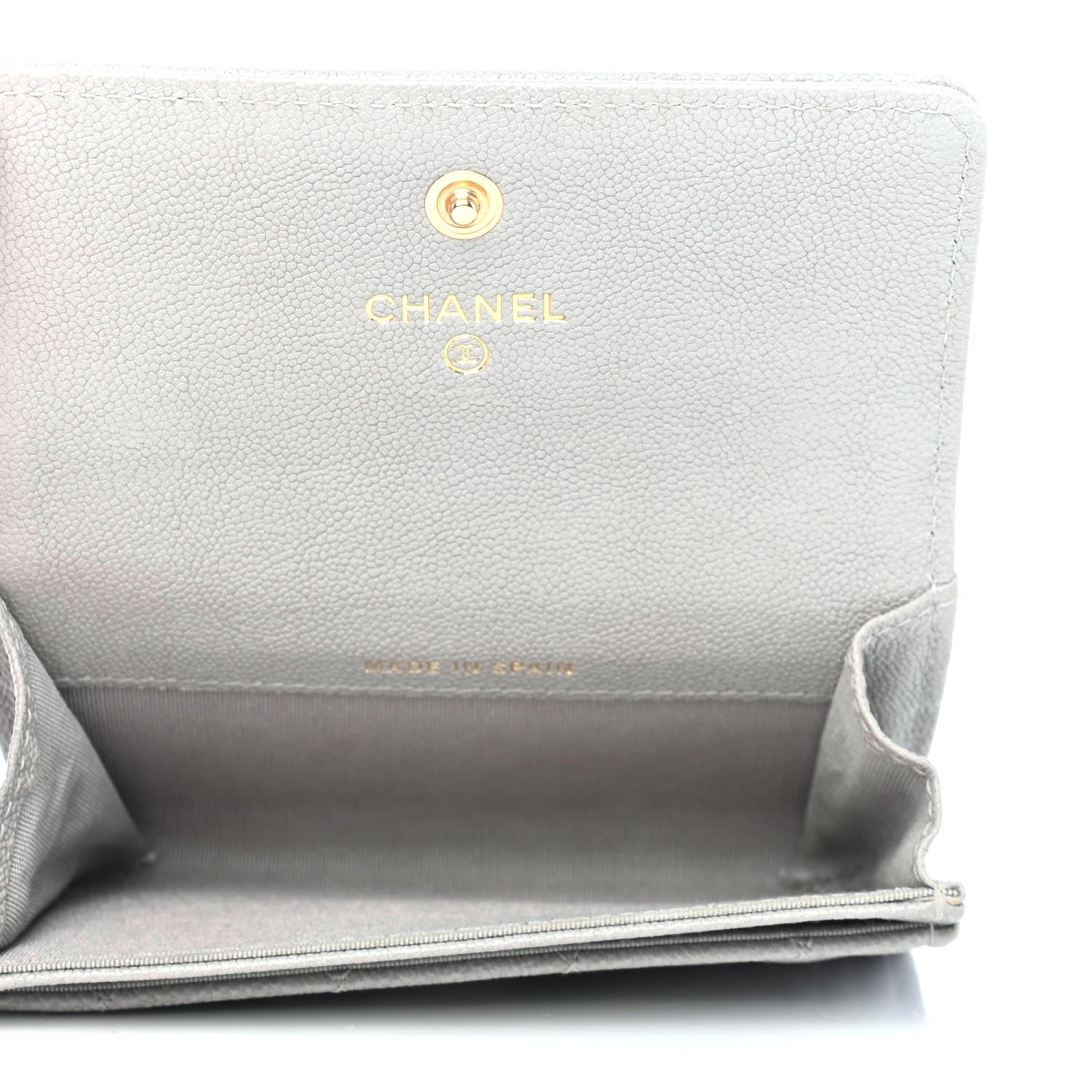 Chanel Caviar Quilted Boy Flap Card Holder Grey 4 of 4
