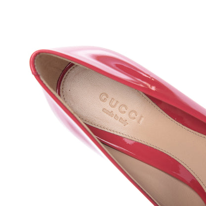 Gucci Patent Horsebit Peep Toe Pumps 35 Pink 6 of 11