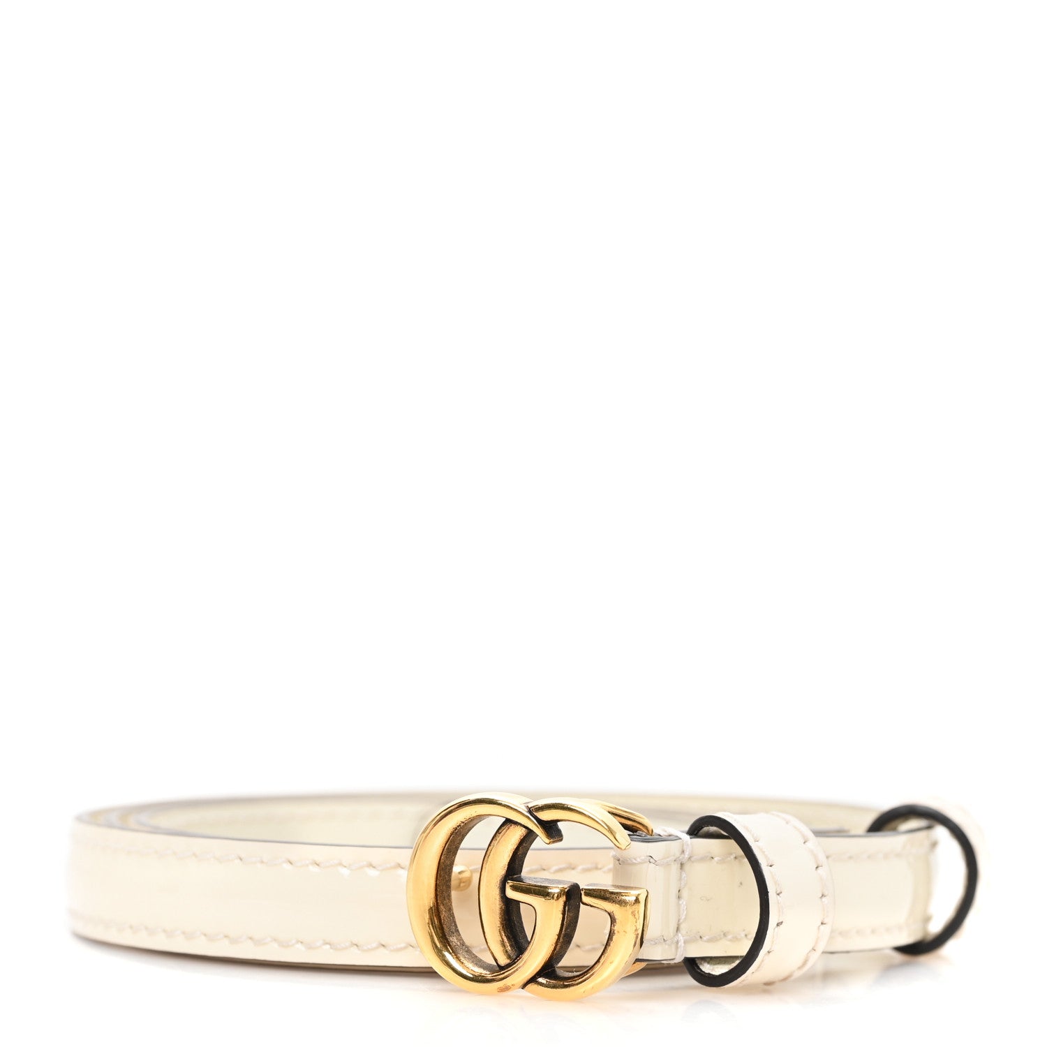 Gucci Patent Double G Thin Belt 75 30 Mystic White 1 of 4