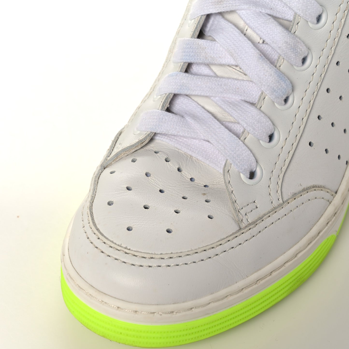Calfskin Womens Logo High Top Sneakers 36.5 White Multicolor