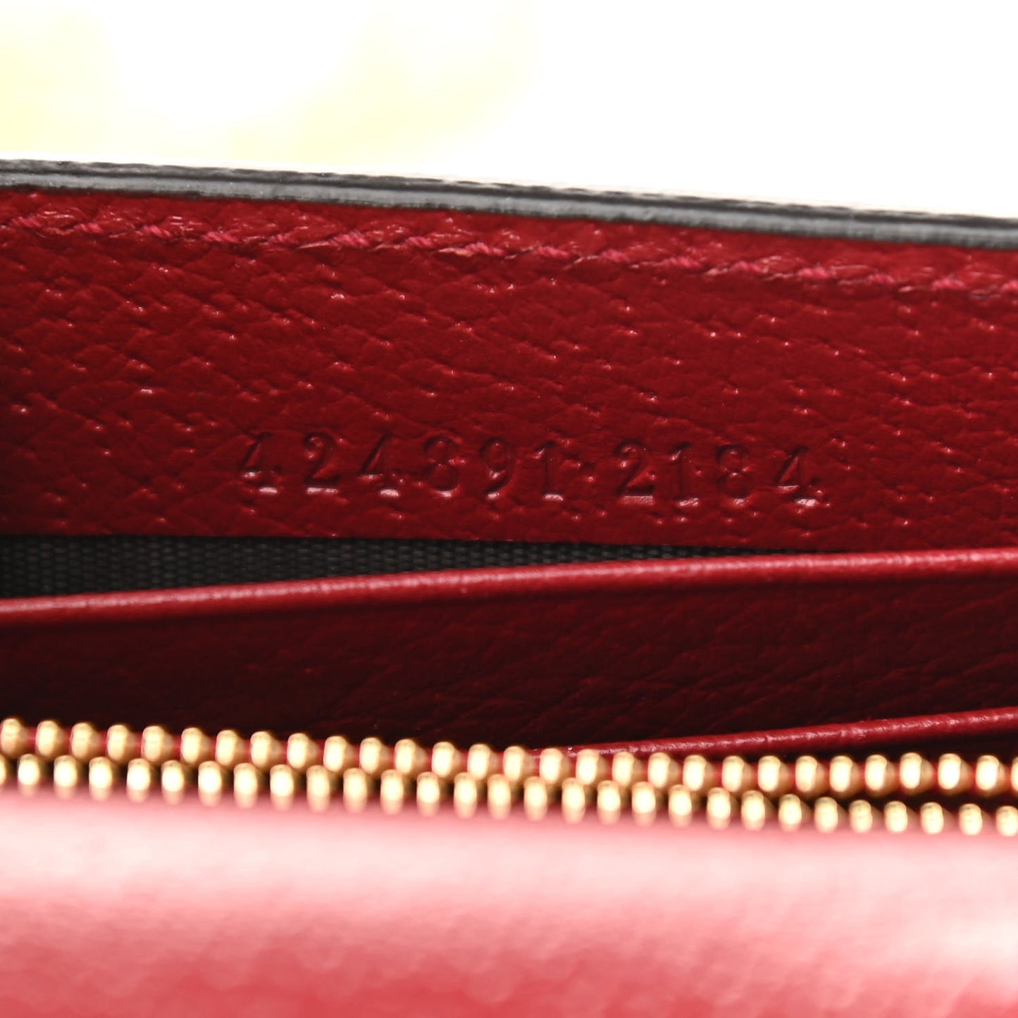 GG Supreme Monogram Tian Chain Wallet Beige Multicolor Red