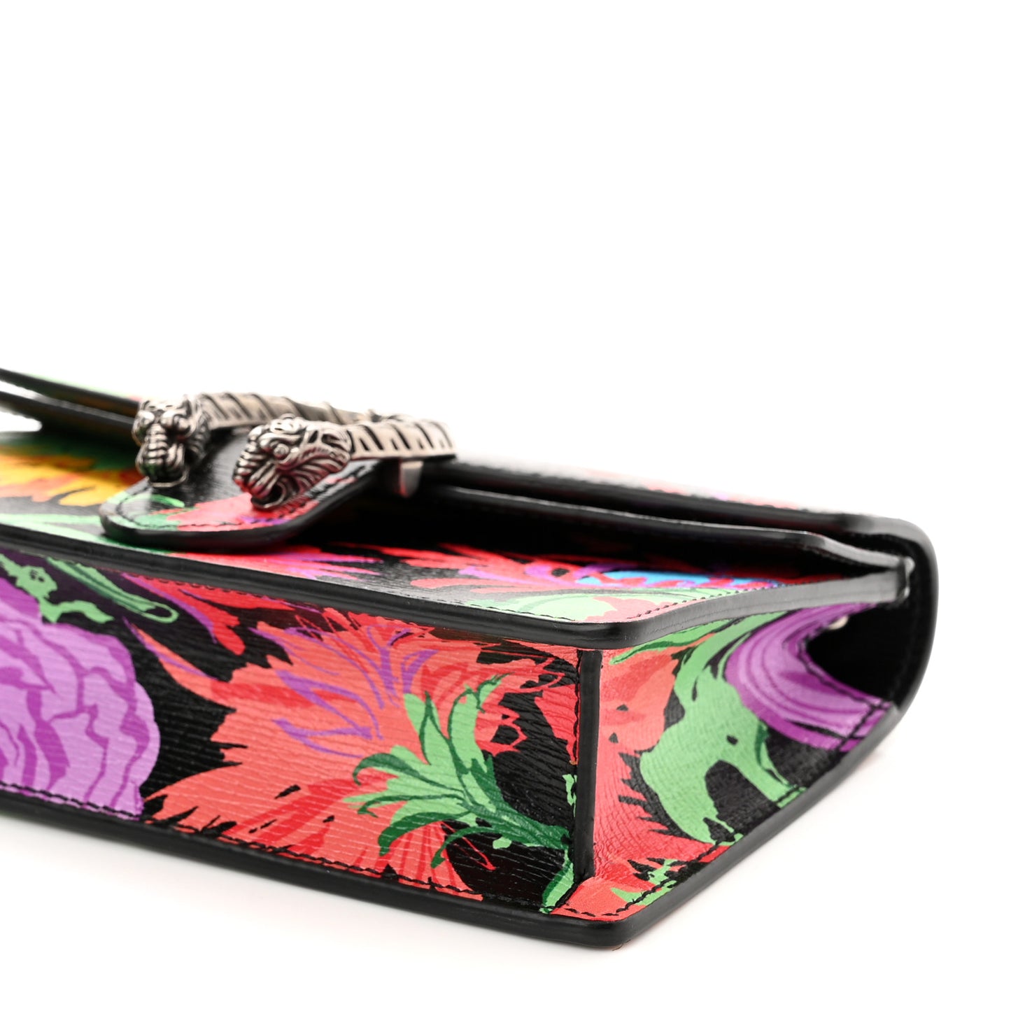 X KEN SCOTT New Shangai Calfskin Jenny Floral Print Super Mini Dionysus Shoulder Bag Black Pink