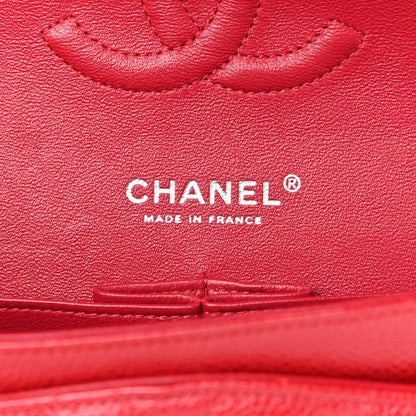 Chanel Metallic Caviar Quilted Medium Double Flap Dark Pink 6 of 9