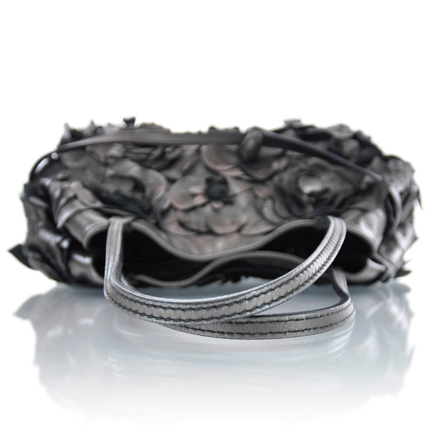 Valentino Garavani Leather Rosette Tote Metallic 4 of 12