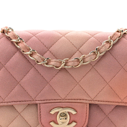 Chanel Metallic Lambskin Quilted Ombre Mini Rectangular Flap Pink 8 of 12
