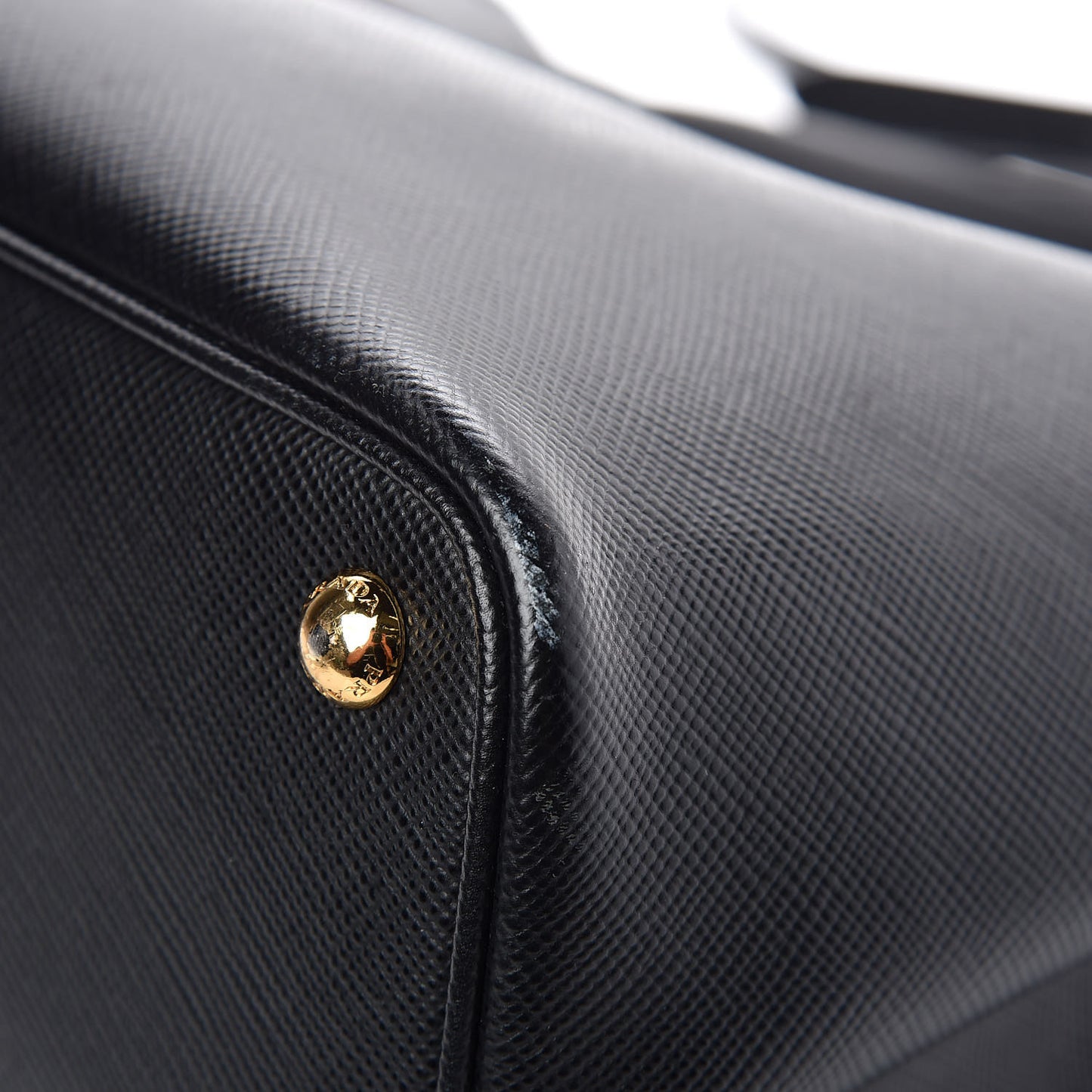 Saffiano Cuir Large Double Bag Black Fuoco
