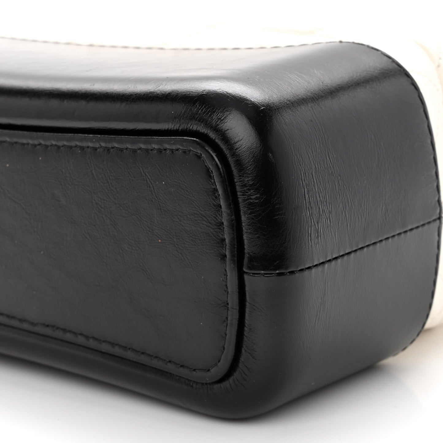 Aged Calfskin Quilted Medium Gabrielle Hobo Black White