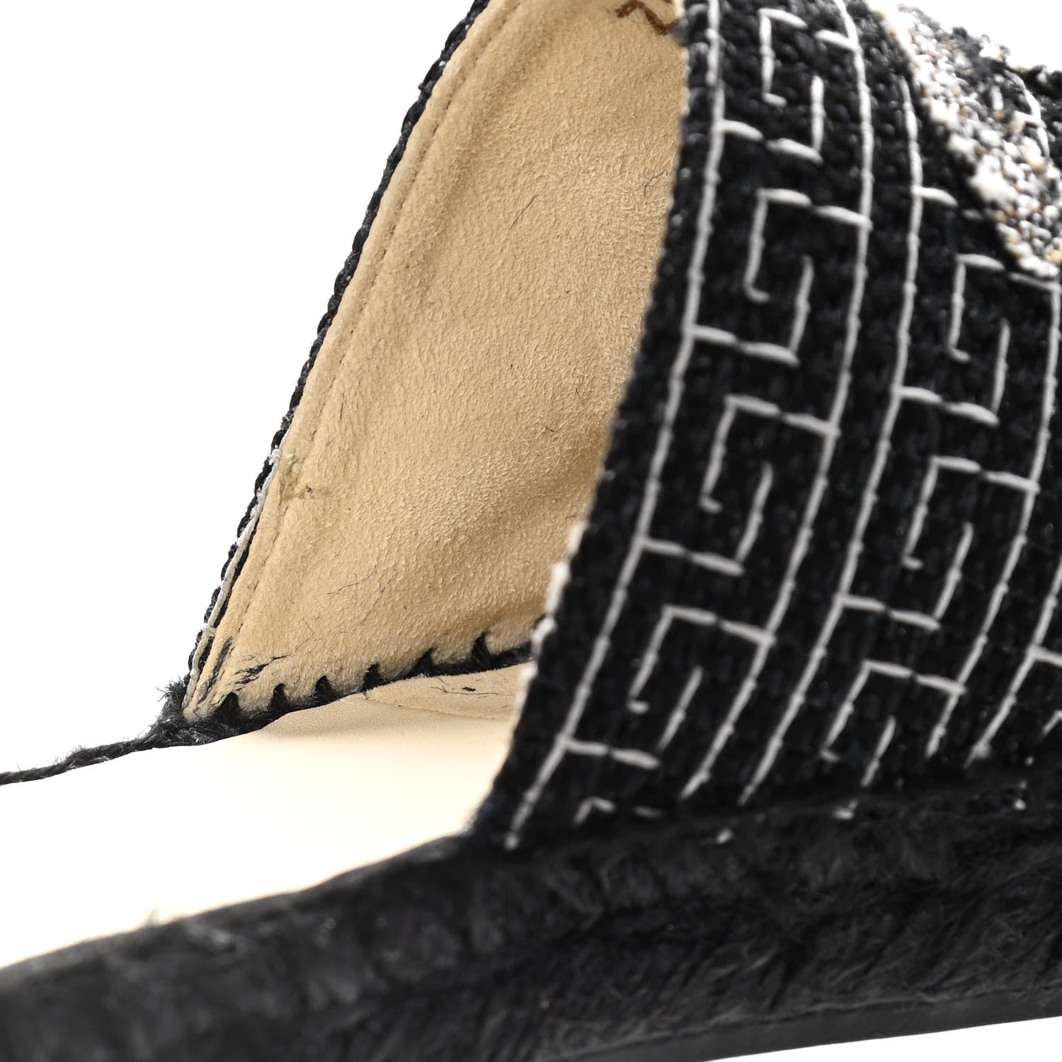 Chanel Tweed CC Slip On Espadrilles 37 Black Silver 14 of 15