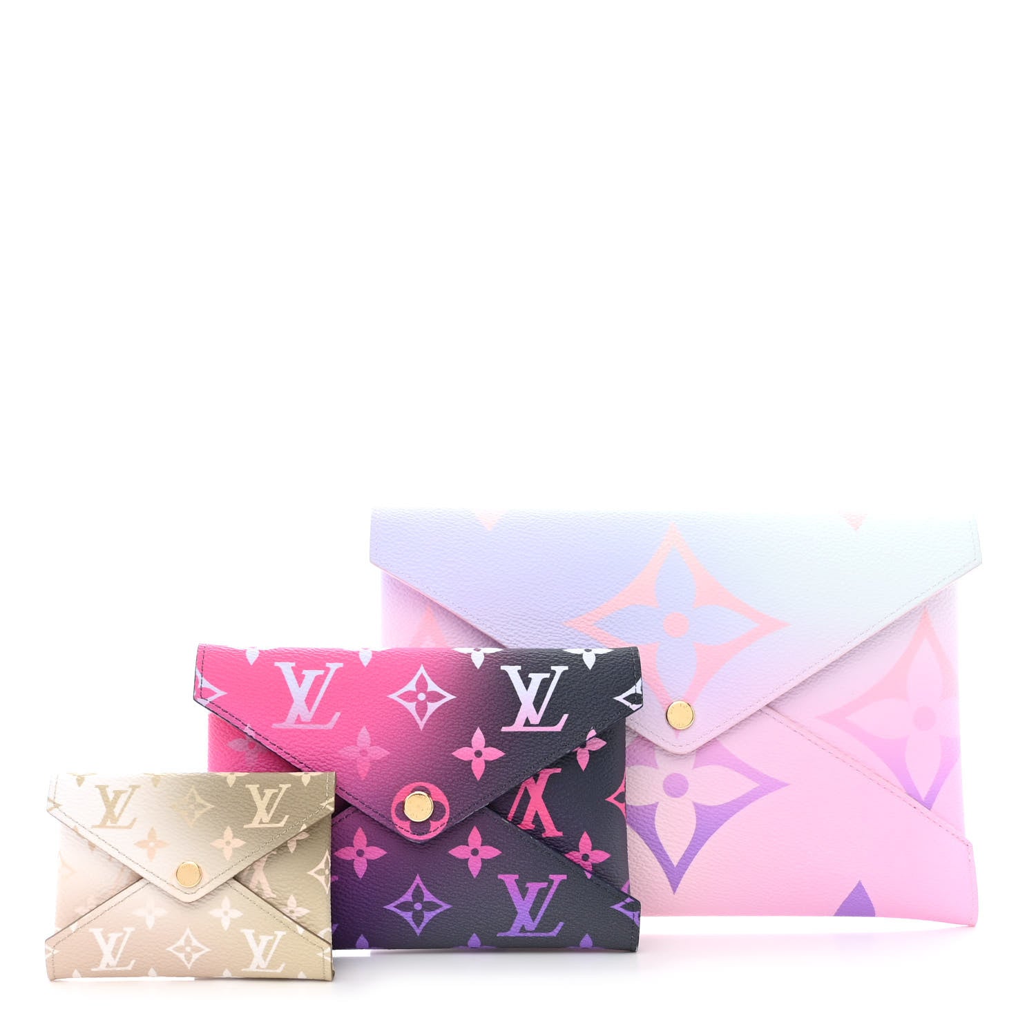 Louis Vuitton Monogram Giant Spring in the City Kirigami Pochette Set Sunrise Pastel Midnight Fuchsia Sunset Kaki 1 of 11