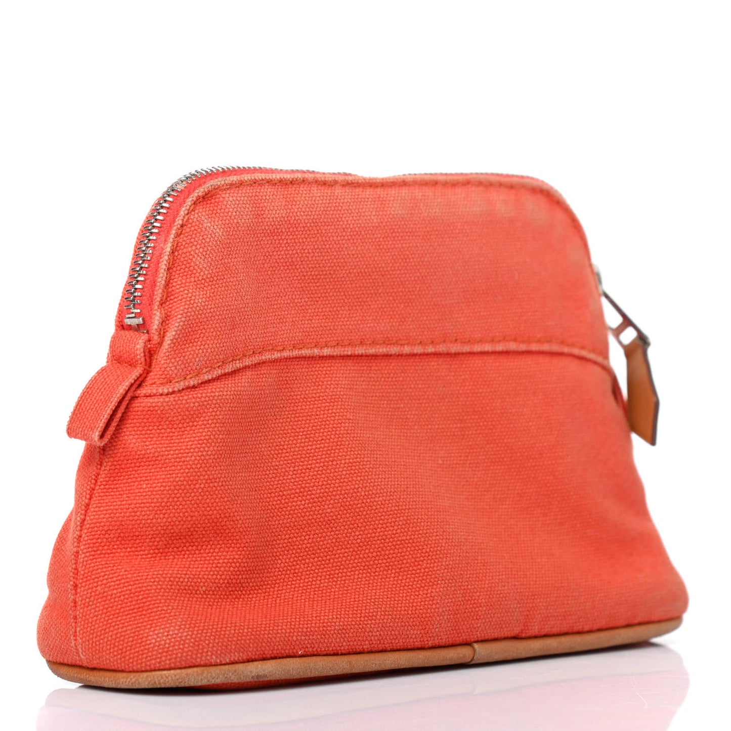 Cotton Canvas Mini Bolide Travel Cosmetic Pouch Orange