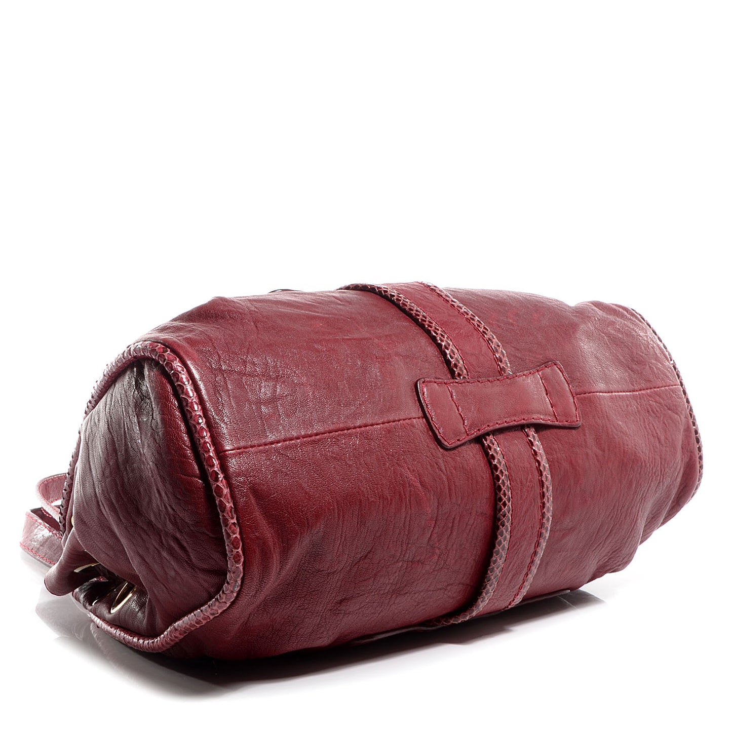 Leather Watersnake Trim Medium Riki Burgundy