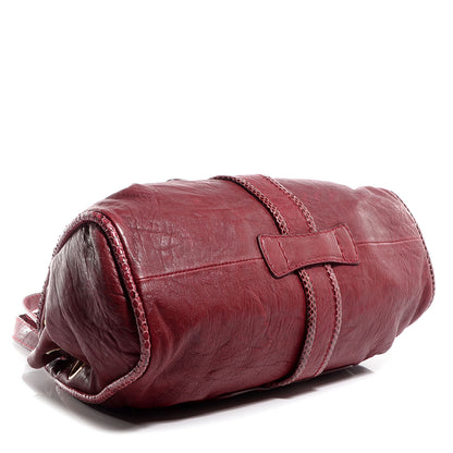 Jimmy Choo Leather Watersnake Trim Medium Riki Burgundy 4 of 8