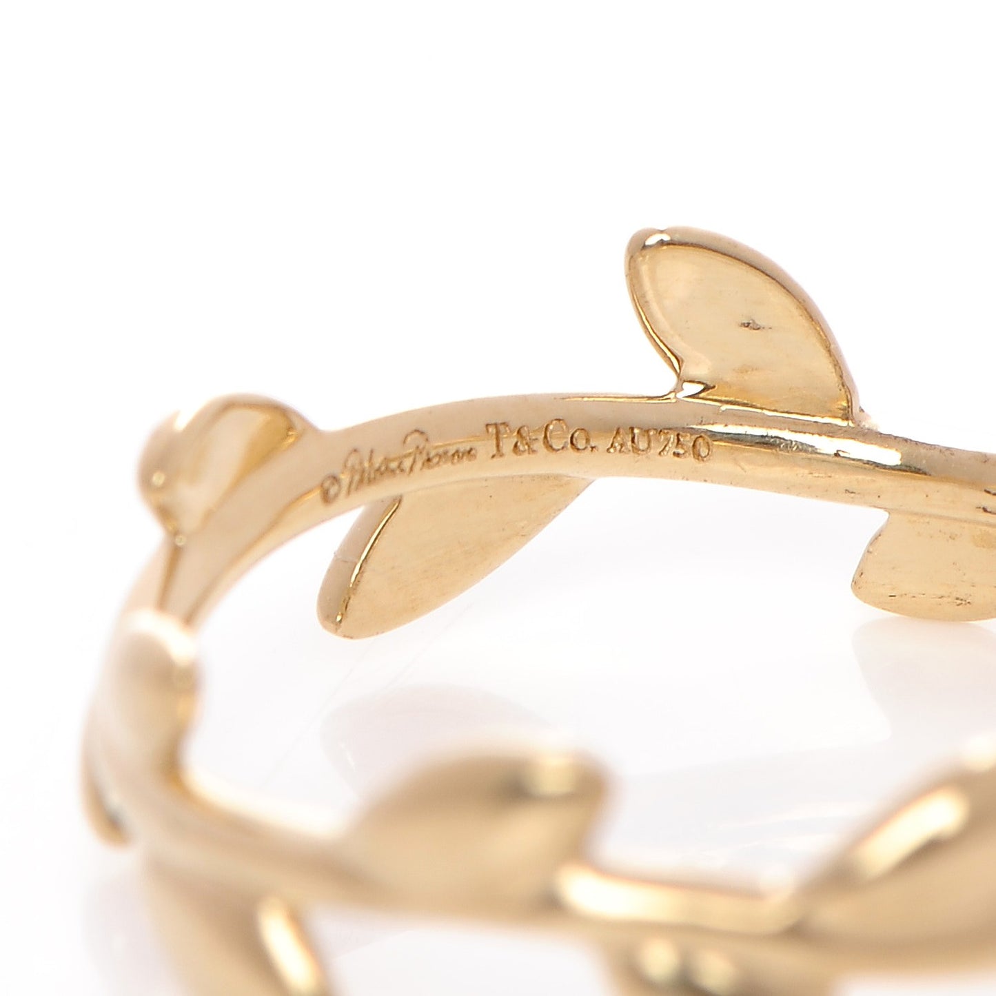 18K Yellow Gold Narrow Paloma Picasso Olive Leaf Band Ring 54 7