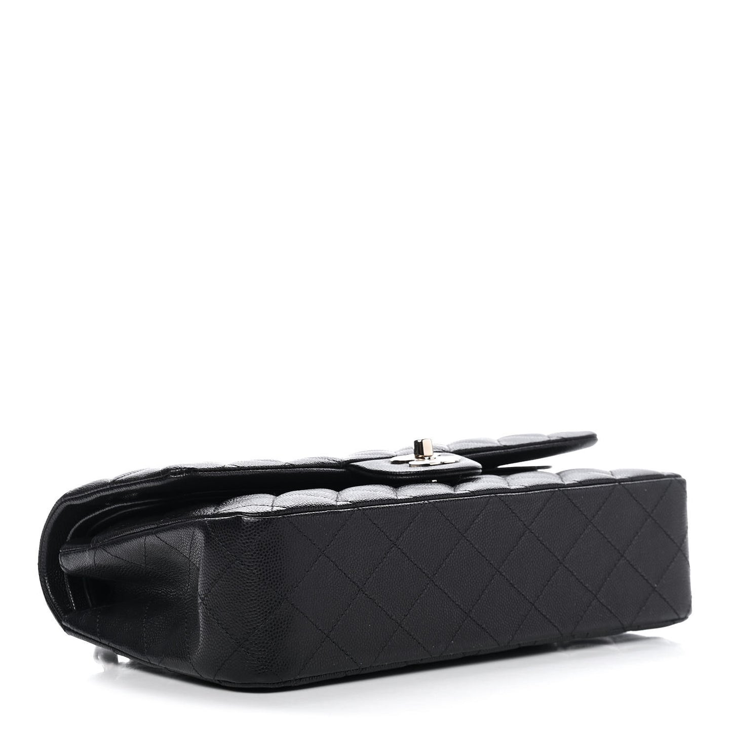 Caviar Quilted Medium Double Flap Navy