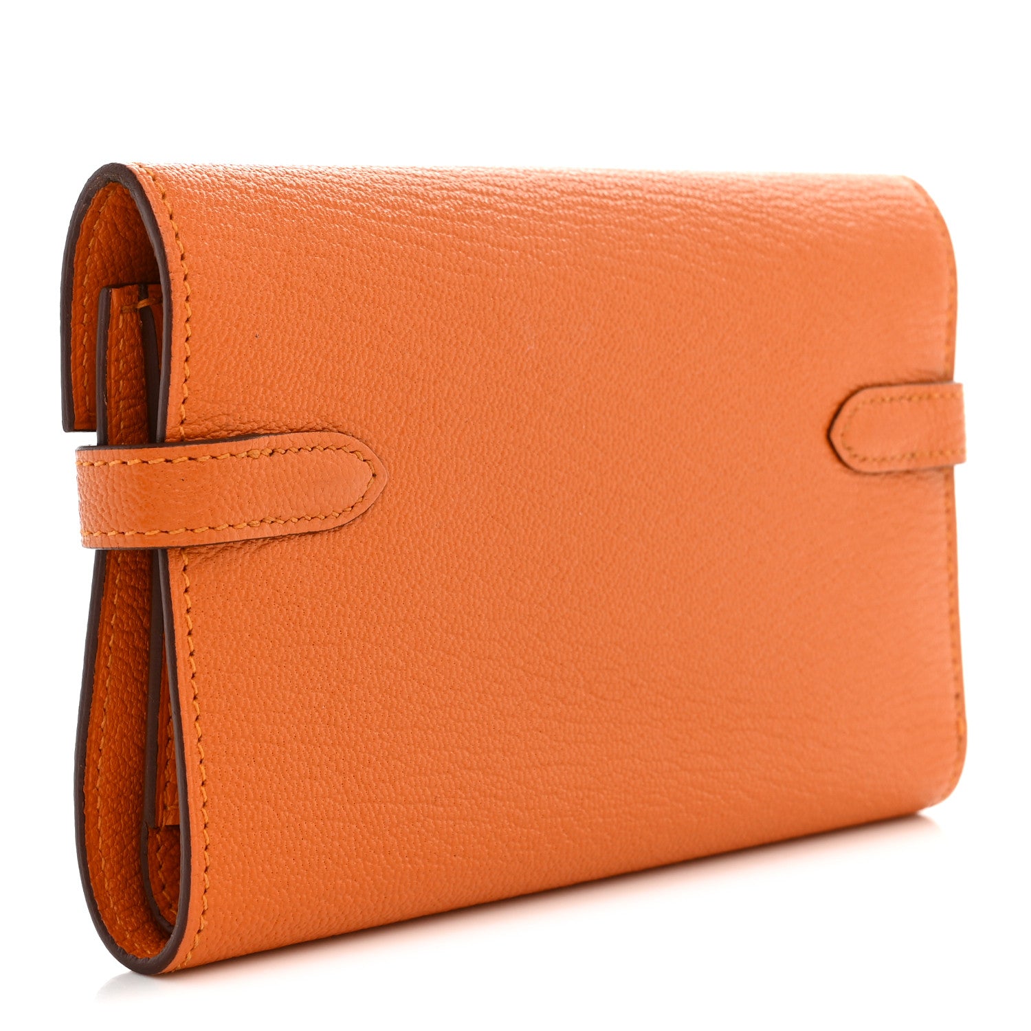 Hermes Chevre Mysore Medium Kelly Wallet Orange 3 of 8