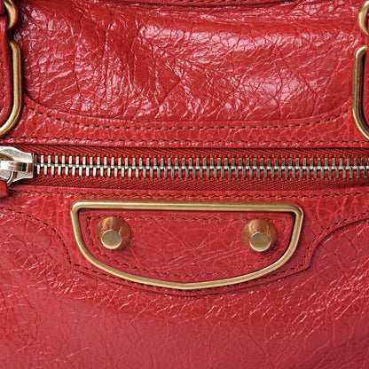 Balenciaga Agneau Gold Metallic Edge Hardware S City Rouge Rubis 8 of 18