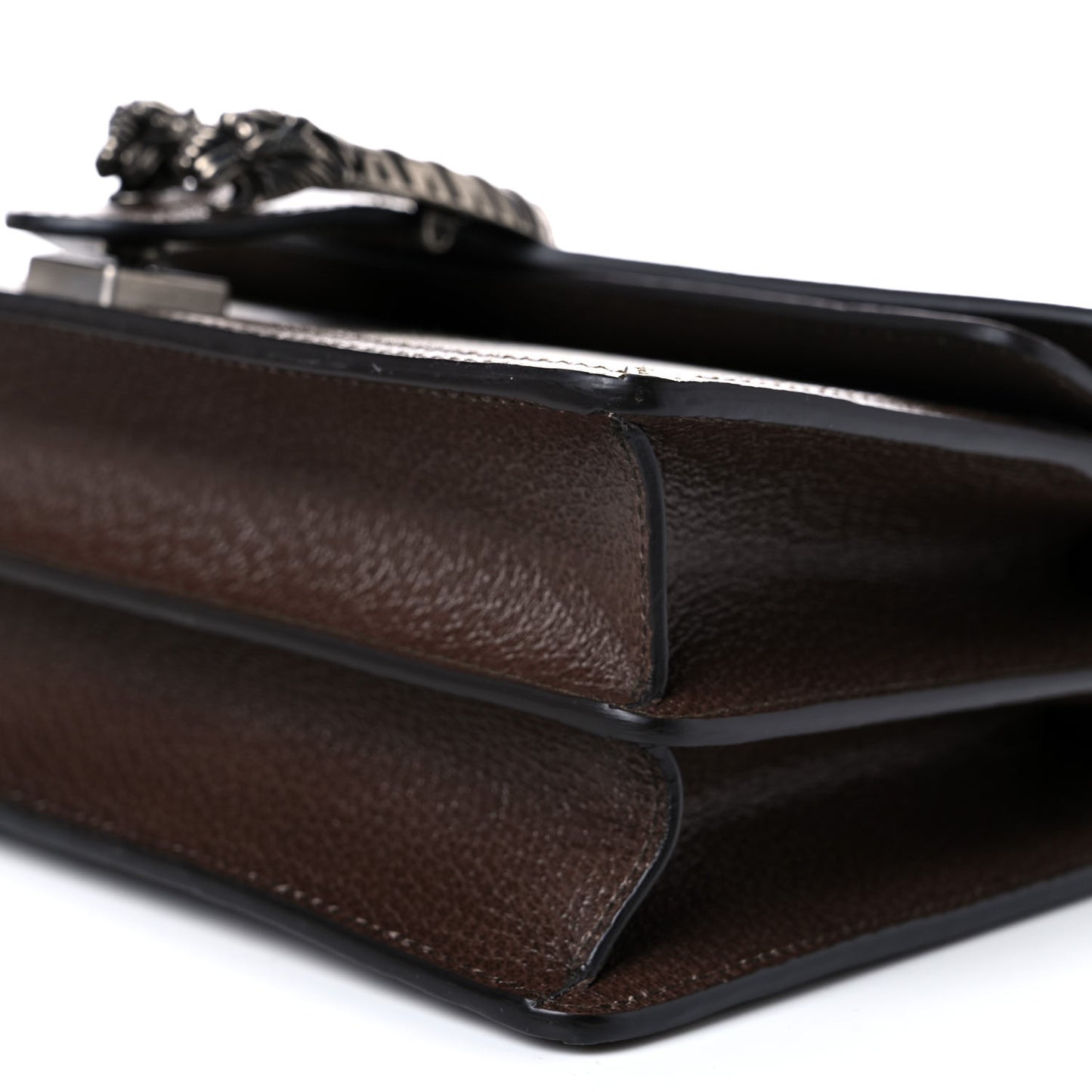 GG Supreme Monogram Textured Dollar Calfskin Top Handle Dionysus Shoulder Bag Beige Ebony New Acero