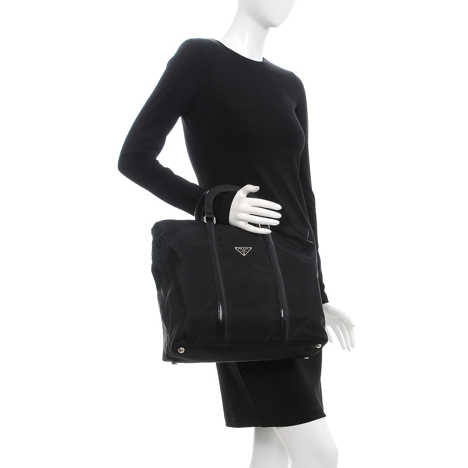 Prada Tessuto Nylon Tote Black 2 of 11
