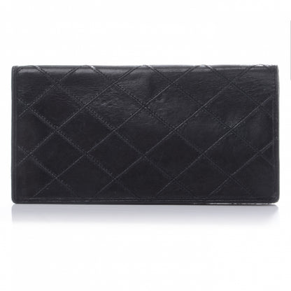 Chanel Leather Quilted Checkbook Wallet Black 1 of 8