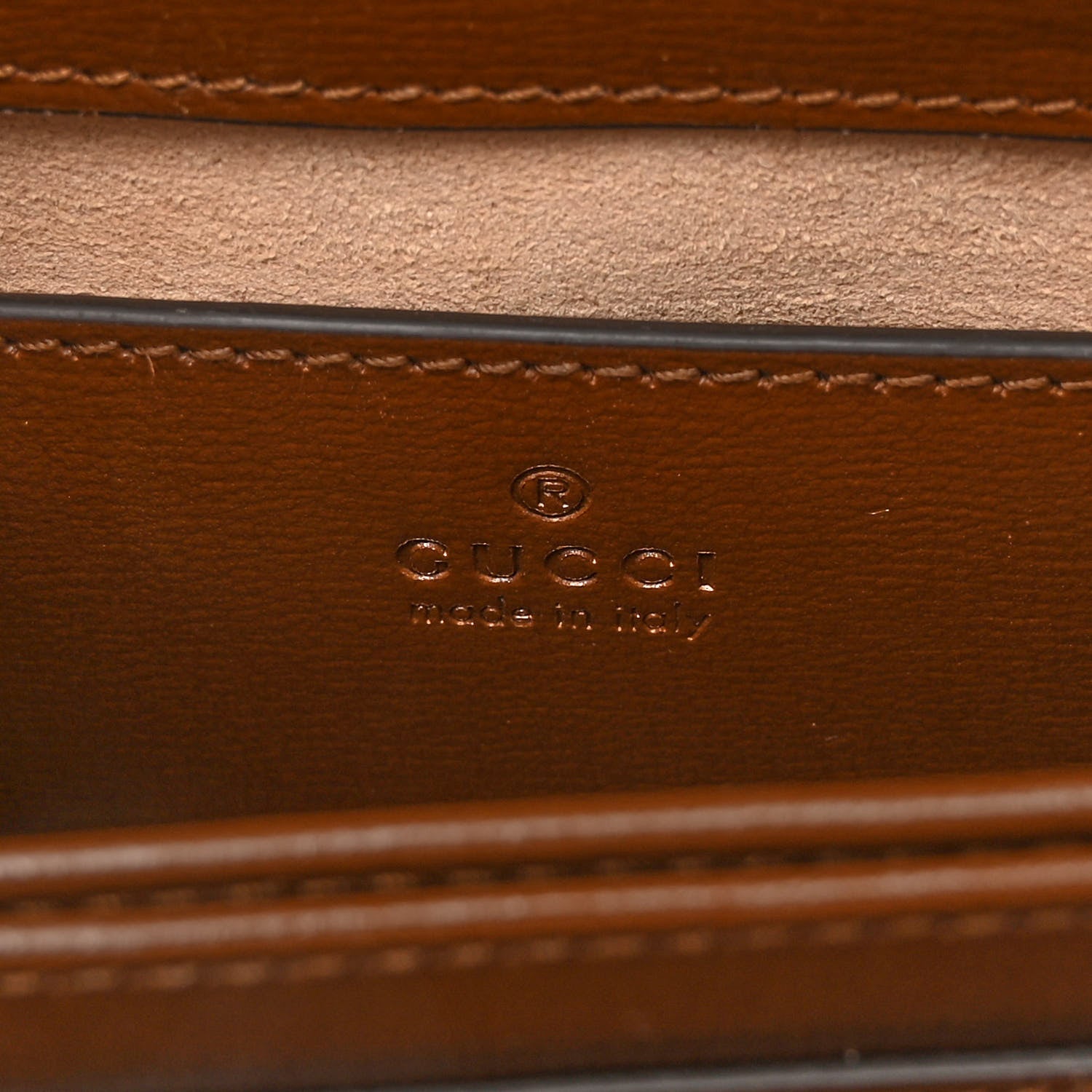 Gucci GG Supreme Monogram Azalea Calfskin Mini Horsebit 1955 Top Handle Flap Bag Beige Ebony Brown Sugar 7 of 10