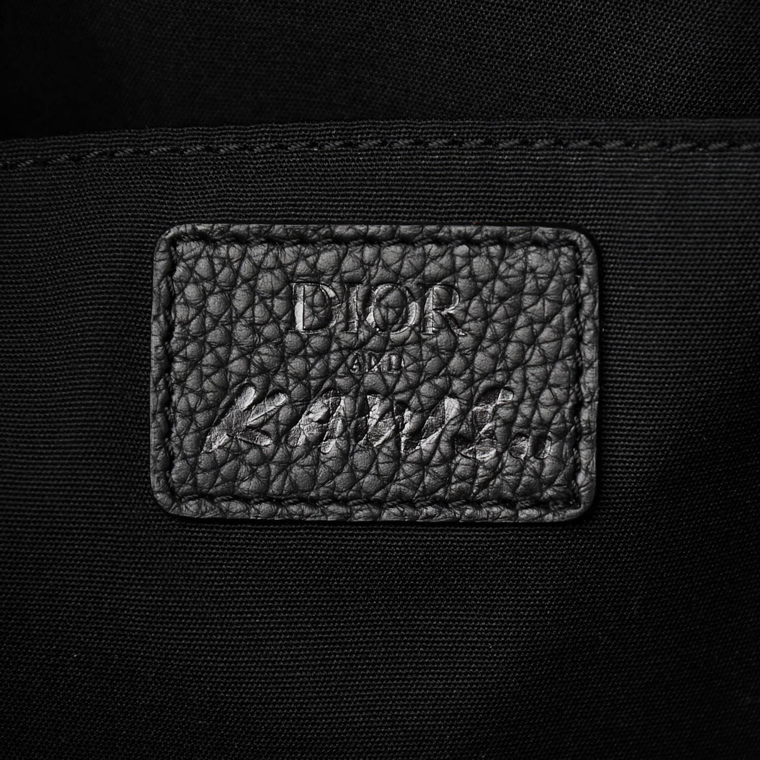 Christian Dior X KAWS Nylon Calfskin Logo Backpack Black 5 of 8