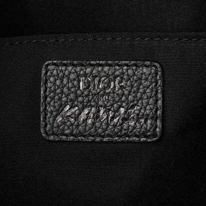 Christian Dior X KAWS Nylon Calfskin Logo Backpack Black 5 of 8