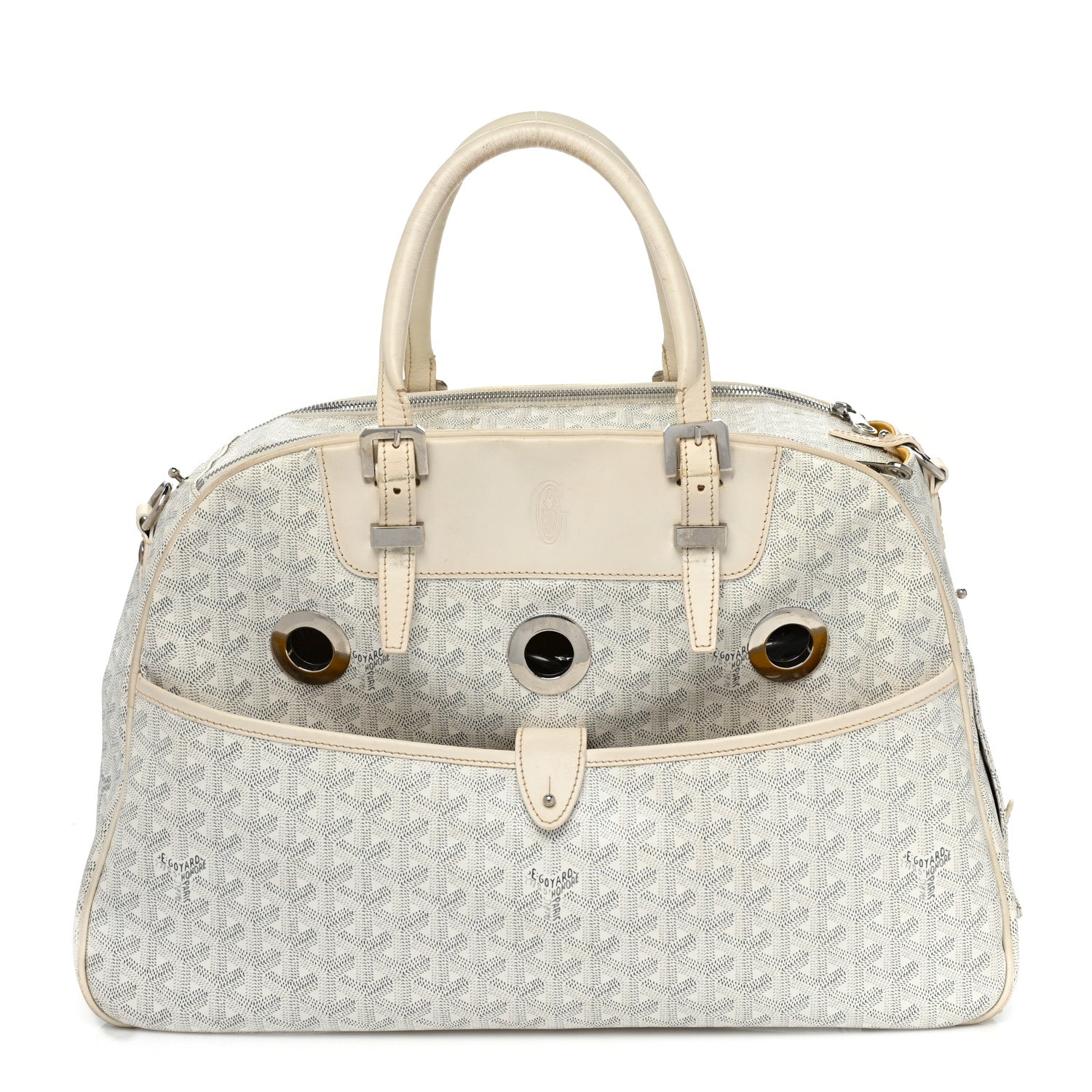 Goyard Goyardine Sac Hulot Pet Carrier PM White 1 of 13