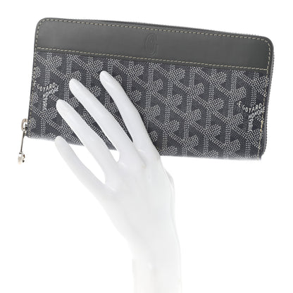 Goyard Goyardine Matignon Zip Around GM Wallet Grey 2 of 7