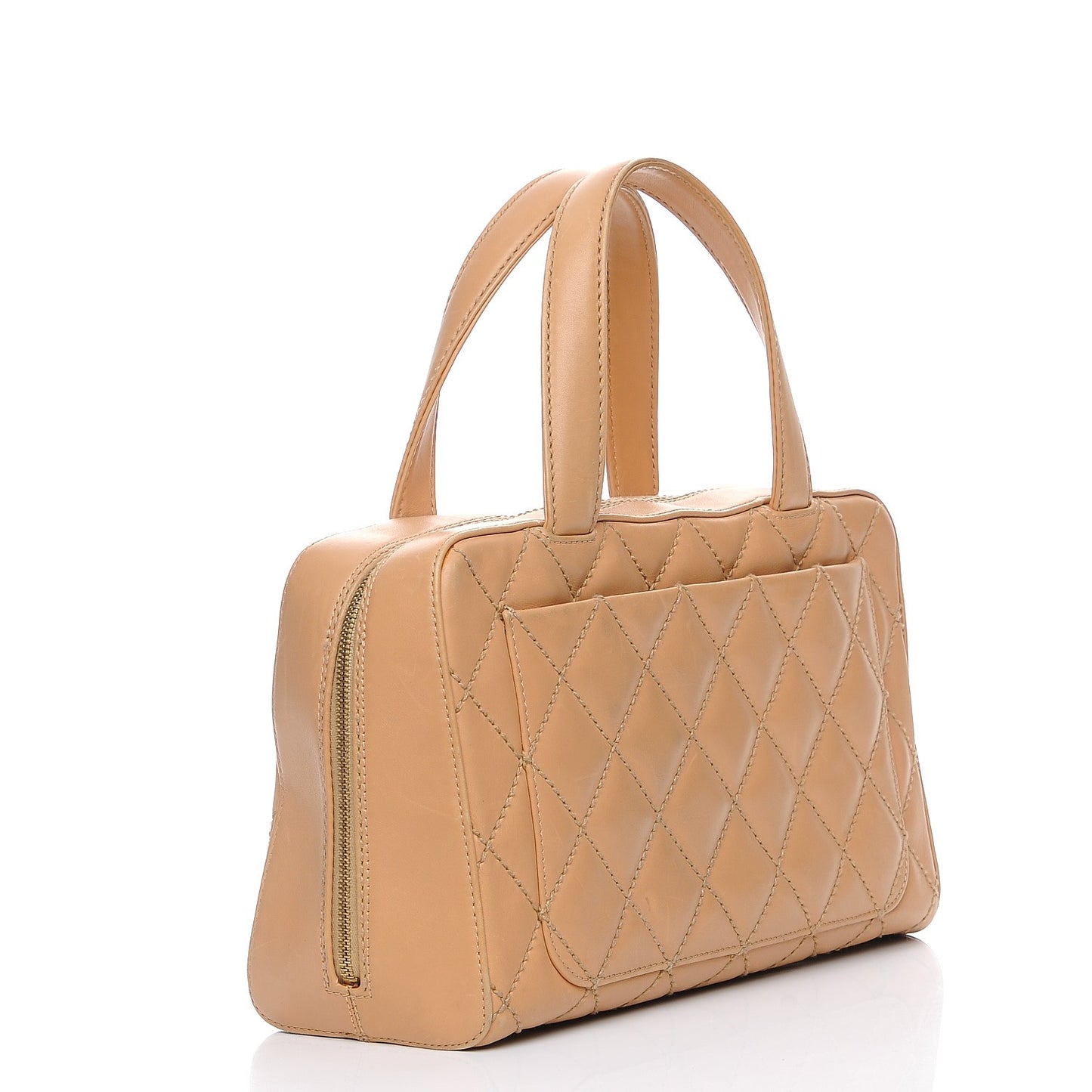 Lambskin Surpique Shoulder Bag Beige