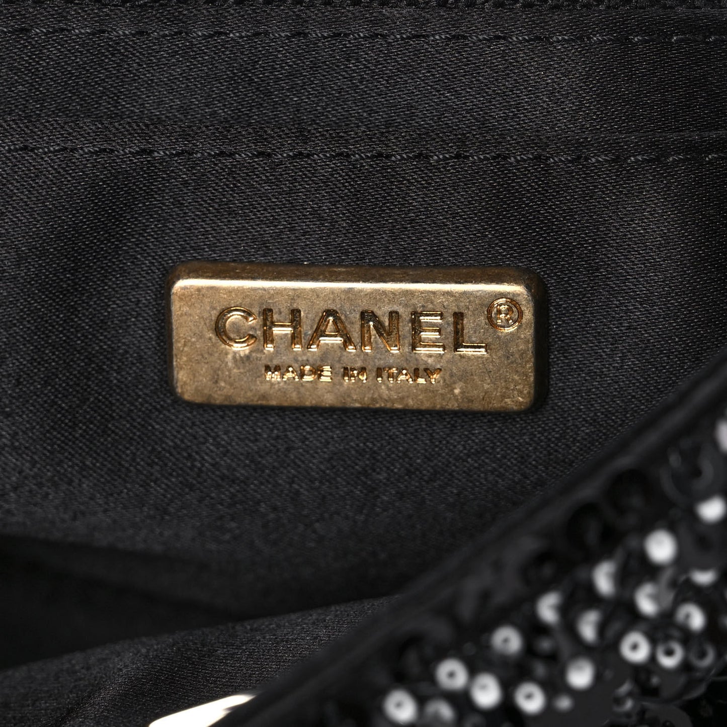 Sequin Mini Square Flap Black