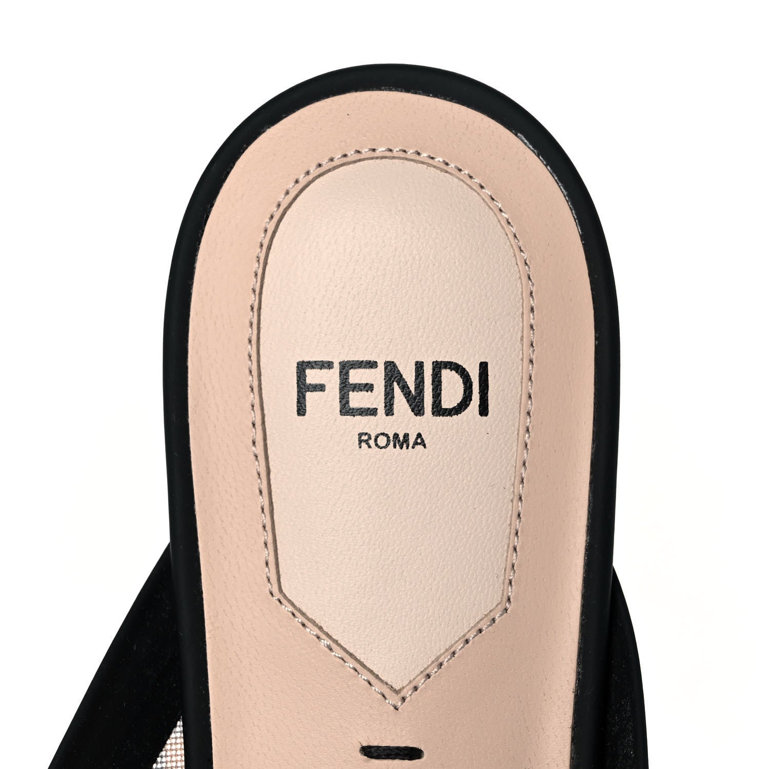 Fendi Technical Mesh Vitello FF Colibri Flat Mules 35 Tobacco Moro Black 7 of 8