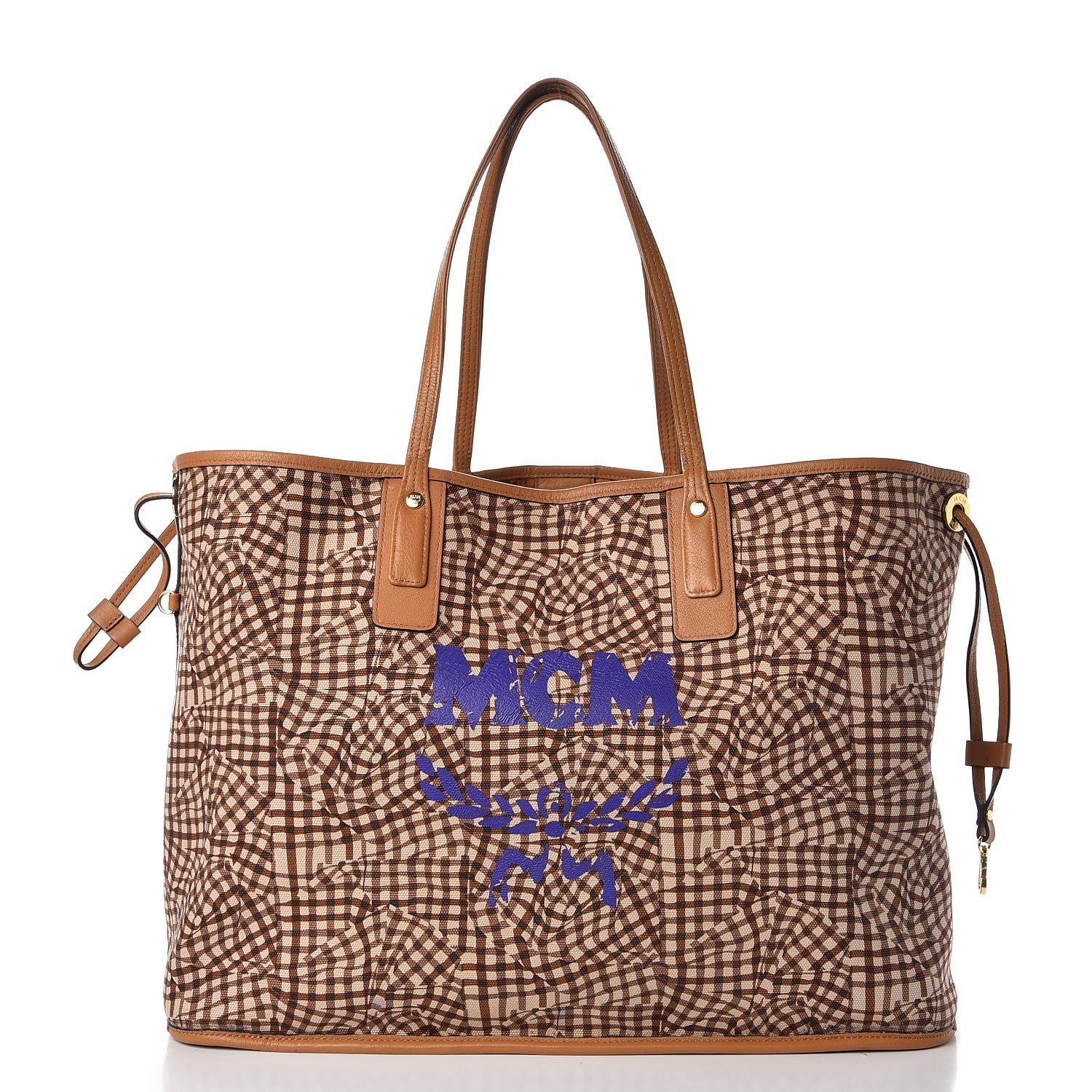 MCM Visetos Large Liz Reversible Shopper Tote Cognac 4 of 22