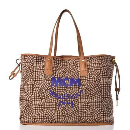 MCM Visetos Large Liz Reversible Shopper Tote Cognac 4 of 22
