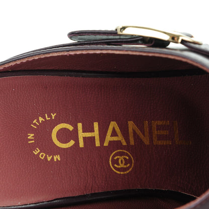 Chanel Calfskin Quilted CC Mules 36.5 Burgundy Brown 7 of 8