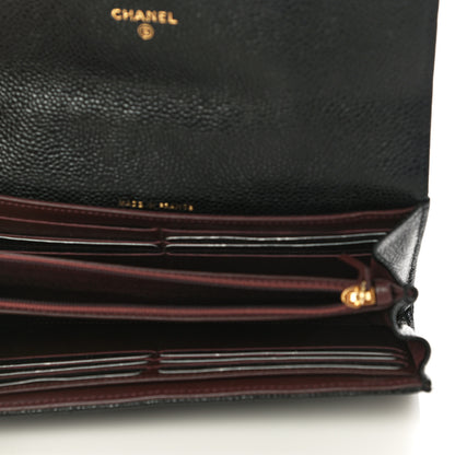 Chanel Caviar Quilted Large Gusset Flap Wallet Black 5 of 13