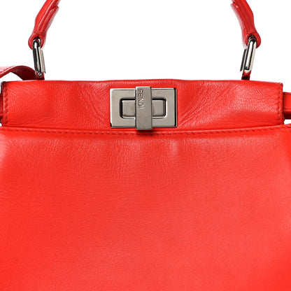 Fendi Nappa Mini Peekaboo Iconic Satchel Papavero 8 of 16