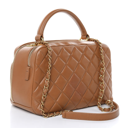 Chanel Lambskin Quilted Medium Trendy CC Bowling Bag Camel 3 of 19