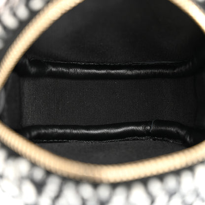 Chanel Tweed Shearling Round Clutch With Chain and Coin Purse Black and White 15 of 19