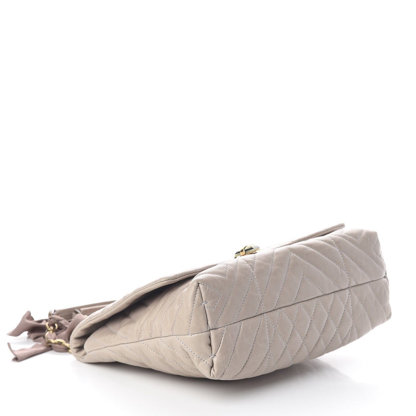 Calfskin Quilted Medium Happy Shoulder Bag Grey