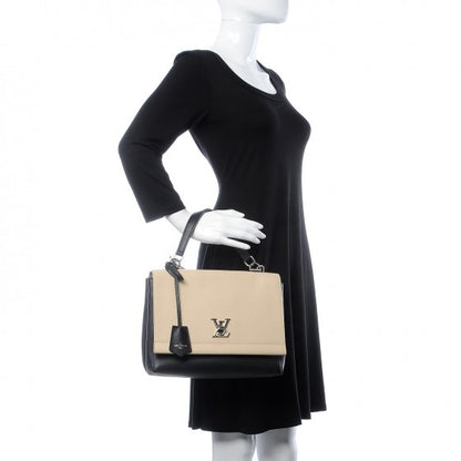 Louis Vuitton Soft Calfskin Lockme II Top Handle Vanille Black 3 of 8